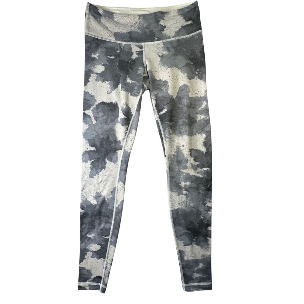 Lululemon Grey Watercolor Cloud Wash High Rise Leggings Yoga Pants Size 8 Grey
